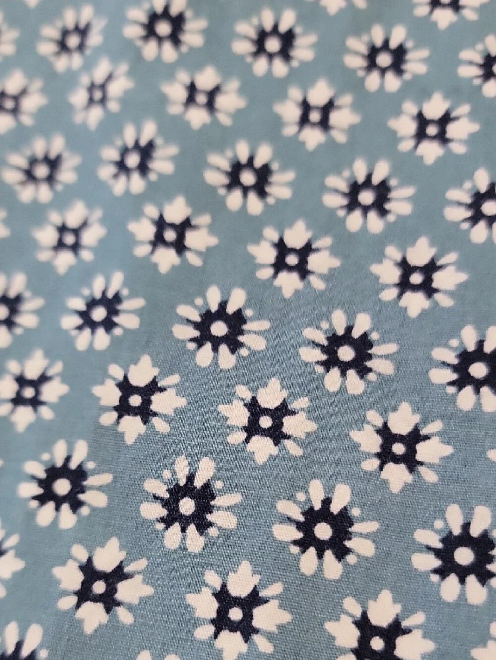 J. Crew Light Blue Short-Sleeve Button-Down Shirt with White Floral Print - Picture 8 of 9